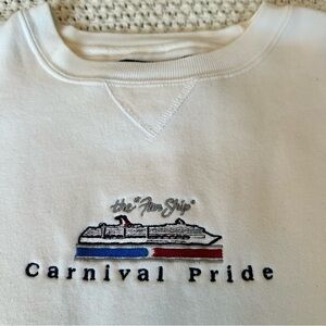 Vintage Carnival Pride Gear Sports Embroidered Crew Sweatshirt White Women’s XL
